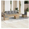 Image de Salon de jardin modulable resine tressee 7 pieces 6 personnes 62 x 55 x 69 cm beige
