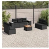 Image de Salon de jardin 8 pcs avec coussins noir résine tressée 3225397