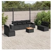 Image de Salon de jardin modulable resine tressee noir 9 pieces x 83 x 69 8 personnes
