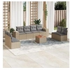 Image de Salon de jardin avec coussins 9 pcs beige résine tressée 3225408