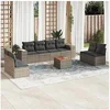 Image de Salon de jardin modulable resine tressee gris 9 pieces 62 x 55 x 69 8 personnes