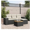 Image de Salon de jardin 5 pcs avec coussins noir résine tressée 3225412