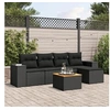Image de Salon de jardin 6 pcs avec coussins noir résine tressée 3225418