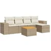 Image de Salon de jardin modulable resine tressee 6 pieces 5 personnes 62 x 55 x 69 cm beige