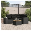 Image de Salon de jardin modulable resine tressee noir 5 pieces x 93 x 69 4 personnes