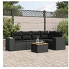 Image de Salon de Jardin avec Coussins 6 pcs, Canapés de Patio, Ensemble de Meubles, Mobilier de Terrasse Extérieur, Noir 3225432