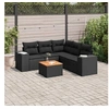 Image de Salon de jardin 6 pcs avec coussins noir résine tressée 3225439