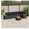 Image de Salon de jardin 7 pcs avec coussins noir résine tressée 3225453