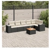 Image de Salon de jardin modulable resine tressee noir 7 pieces 62 x 62 x 69 6 personnes