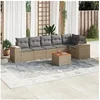 Image de Salon de jardin modulable resine tressee beige 7 pieces x 83 x 69 6 personnes