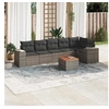 Image de Salon de jardin avec coussins 7 pcs gris résine tressée 3225458
