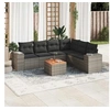 Image de Salon de jardin avec coussins 7 pcs gris résine tressée 3225465