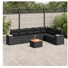 Image de Salon de jardin 8 pcs avec coussins noir résine tressée 3225474
