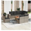Image de Salon de jardin 9 pcs avec coussins gris résine tressée 3225486