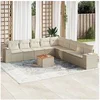 Image de Salon de jardin modulable resine tressee beige 10 pieces x 83 x 69 9 personnes