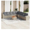 Image de Salon de jardin modulable 10 pieces beige 9 personnes 62 x 62 x 69 cm resine tressee