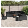 Image de Salon de jardin modulable resine tressee noir 11 pieces x 83 x 69 10 personnes