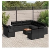 Image de Salon de jardin modulable resine tressee noir 2 pieces 11 personnes