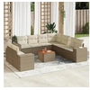 Image de Salon de jardin modulable resine tressee beige 10 pieces x 83 x 69 9 personnes
