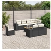 Image de Salon de Jardin avec Coussins 9 pcs, Canapés de Terrasse, Ensemble de Meubles de Patio, Mobilier d'Extérieur, Noir 3225538