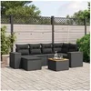 Image de Salon de Jardin avec Coussins 7 pcs, Canapés de Terrasse, Ensemble de Meubles de Patio, Mobilier d'Extérieur, Noir 3225544