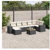 Image de Salon de Jardin avec Coussins 8 pcs, Canapés de Terrasse, Ensemble de Meubles de Patio, Mobilier d'Extérieur, Noir 3225552