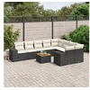 Image de Salon de Jardin avec Coussins 10 pcs, Canapés de Terrasse, Ensemble de Meubles de Patio, Mobilier d'Extérieur, Noir 3225601