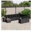 Image de Salon de Jardin avec Coussins 10 pcs, Canapés de Terrasse, Ensemble de Meubles de Patio, Mobilier d'Extérieur, Noir 3225607