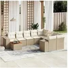 Image de Salon de jardin modulable beige resine tressee 10 pieces 62 x 62 x 69 cm 9 personnes