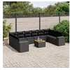 Image de Salon de Jardin avec Coussins 11 pcs, Canapés de Terrasse, Ensemble de Meubles de Patio, Mobilier d'Extérieur, Noir 3225614