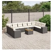 Image de Salon de Jardin avec Coussins 11 pcs, Canapés de Terrasse, Ensemble de Meubles de Patio, Mobilier d'Extérieur, Noir 3225615