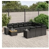 Image de Salon de Jardin avec Coussins 11 pcs, Canapés de Terrasse, Ensemble de Meubles de Patio, Mobilier d'Extérieur, Noir 3225628