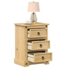 Image de Table de chevet Corona 45x35x64 cm bois de pin massif