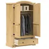 Image de Garde-robe Corona 101x52x170 cm bois de pin massif, placard, garde-robe de chambre, organisateur de placard, 4005662