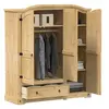 Image de Garde-robe Corona 151,5x52x170 cm bois de pin massif, placard, garde-robe de chambre, organisateur de placard, 4005663