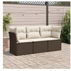 Image de Salon de jardin modulable resine tressee marron 3 pieces x 179 x 69 3 personnes