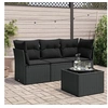 Image de Salon de jardin modulable resine tressee noir 4 pieces x 179 x 69 3 personnes