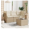 Image de Salon de jardin modulable rotin beige 4 pieces x 179 x 69 3 personnes