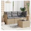 Image de Salon de jardin modulable rotin beige 4 pieces x 179 x 69