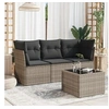Image de Salon de jardin modulable rotin gris 4 pieces x 179 x 69 3 personnes