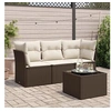 Image de Salon de jardin modulable rotin marron 4 pieces x 179 x 69 3 personnes