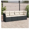 Image de Salon de jardin modulable resine tressee noir 4 pieces x 234 x 69 4 personnes