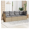 Image de Salon de jardin avec coussins 4 pcs beige résine tressée 3249068