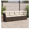 Image de Salon de jardin modulable resine tressee marron 4 pieces x 234 x 69 4 personnes