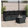 Image de Salon de jardin modulable resine tressee noir 5 pieces x 234 x 69 4 personnes