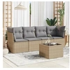 Image de Salon de jardin modulable rotin beige 5 pieces x 234 x 69