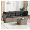 Image de Salon de jardin modulable resine tressee gris 5 pieces x 234 x 69 4 personnes