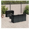 Image de Salon de jardin modulable resine tressee noir 6 pieces x 124 x 69 5 personnes