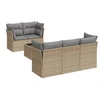 Image de Salon de jardin avec coussins 6 pcs beige et gris tressée