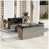 Image de Salon de jardin modulable resine tressee gris 6 pieces x 124 x 69